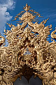 Famous Thailand temple or white temple, Wat Rong Khun,at Chiang Rai province, northern Thailand. 